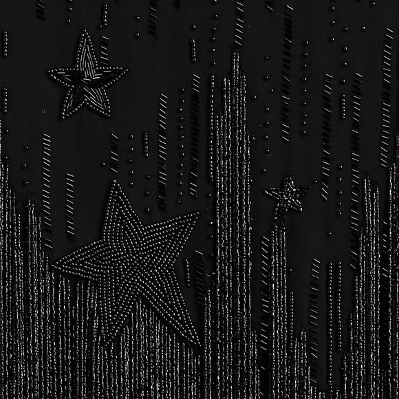 NWT Women's Polo Ralph Lauren Beaded-Fringe Skirt Stars Black $998 - Size 2 (XS) - Picture 14 of 17